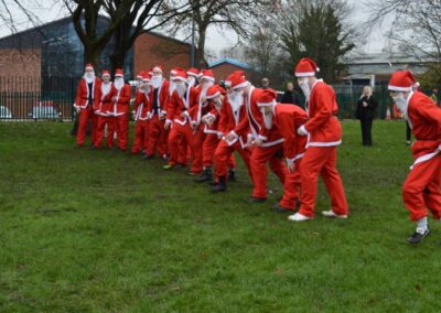 Apprentices line up for the Santa Dash