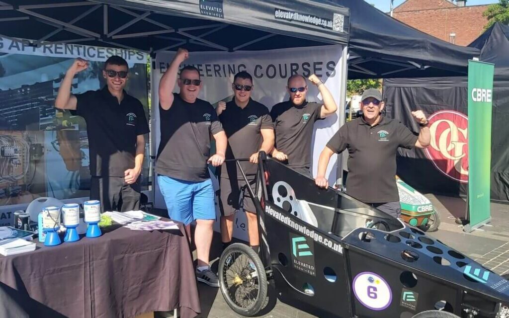 Kart ready for racing in the Elevated Knowledge pit stop