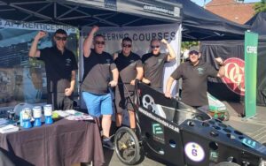 Kart ready for racing in the Elevated Knowledge pit stop