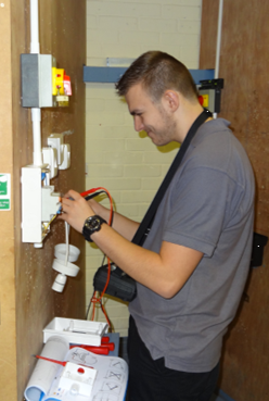 Mark's son Corey as an apprentice 