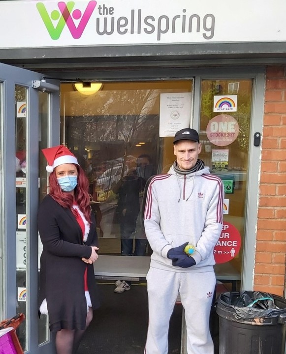 Santa Sophie delivering to the Wellspring