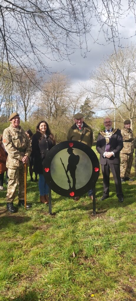 War Grave memorial piece on Portwood roundabout Stockport